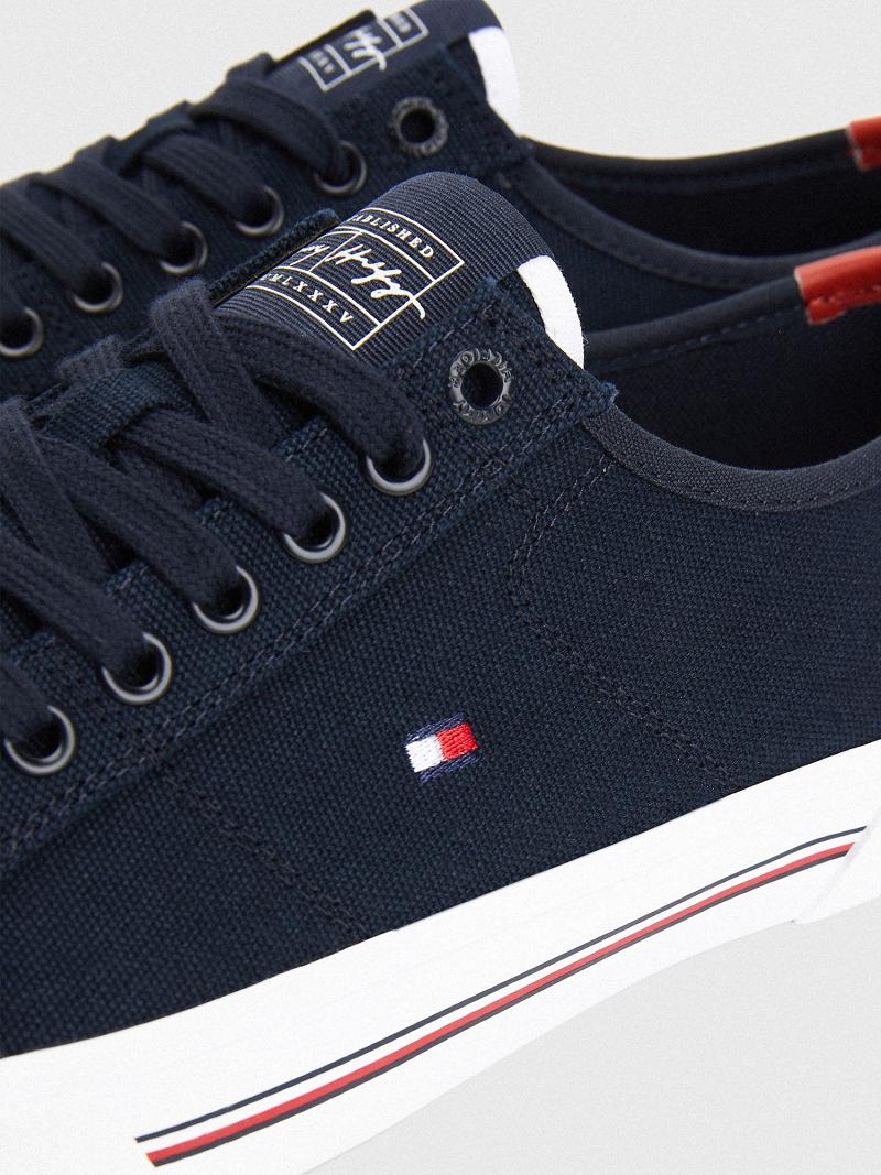 Férfi Tommy Hilfiger Vászon Alkalmi Cipő Kék | HU 1439OKI